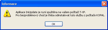 Pro úspěšné spuštění monitorovací součásti služby v této situaci je nutné, aby byl na PC se službou INISOFT Update přihlášen některý uživatel.