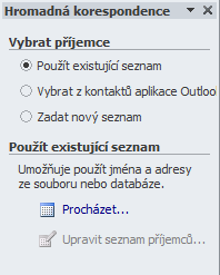 Nastavení vstupních údajů Nastavení vstupních údajů je nejnáročnějším úkolem hromadné korespondence. Neděste se! Je tomu tak pouze poprvé. S tímto návodem to bude hračka!