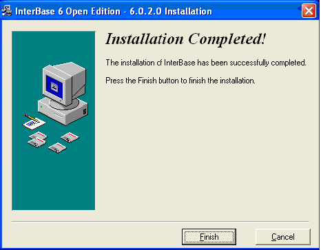Ukončení instalace INTERBASE (Installation Completed) Pokud proběhne instalace databázové podpory INTERBASE v pořádku, zobrazí se na konci instalace informace o tom, že instalace proběhla v úspěšně.