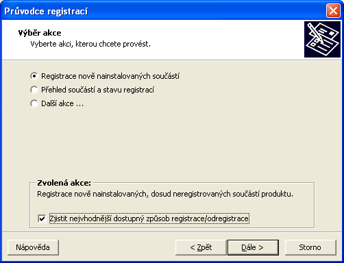 4. Registrace Průvodce registrací Jako úplně první je zobrazeno uvítací okno Průvodce registrací, který bude vašim společníkem v průběhu celé registrace.