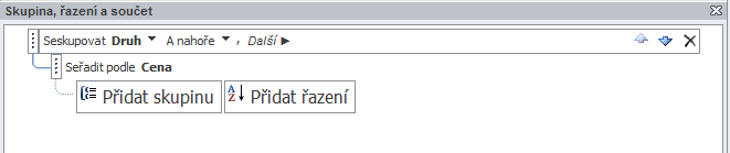 TISKOVÉ SESTAVY 7.5 Nastavení seskupení a řazení v sestavě V kapitole 7.