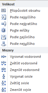 FORMULÁŘE Uspořádání, položka Velikost a mezery. U obrázků v podokně Seznam vlastností je dobré nastavit položku Režim velikosti na volbu zachovat proporce.