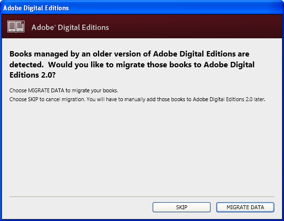 v. Instalace a migrace dat do Adobe Digital Editions je