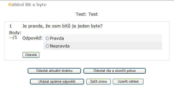 Moodle - Učitelé pro zítřek 43 4.8.12 Přiřazování z krátkých odpovědí Z pohledu studenta vypadá tato úloha jako Přiřazování".