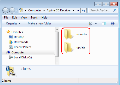 4. V případě problému... Klikněte 2x na "Alpine CD Receiver" v Zařízení a tiskárny" abyste otevřeli Bluetooth Device Control menu (Fig.
