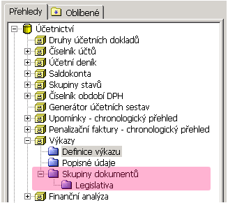 Skupiny dokumentů (v minimální verzi není) Jedná se o nástroj pro vytváření a evidenci písemných dokumentů, které mohou kombinovat textovou část s tabulkovou částí.
