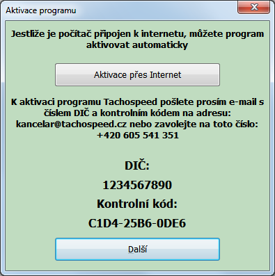 7. Aktivace programu Po správné instalaci je třeba program spustit kliknutím myší na ikonu: nacházející se na ploše.