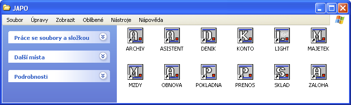 3. Spuštění a nastavení programů JAPO V předchozích kapitolách jsme si nainstalovali základní i doplňkové programy JAPO.