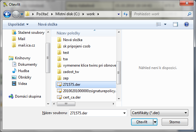 7.2.3 Registrovat osobní certifikáty od Windows Volba zaregistruje všechny osobní certifikáty z karty do osobního úložiště ve Windows. 7.2.4 Import páru klíčů ze zálohy (PKCS#8) Volba importuje na kartu klíče, které byly během procesu generování žádosti o šifrovací certifikát uloženy na disk.