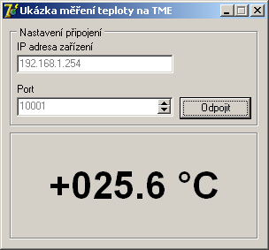 TME F o r m á t z p r á vy Teplota je odesílána v následujícím formátu: *B1E1[znamenko][stupne].[desetiny][enter] [znamenko]... 1 Byte; znak + nebo - [stupne].