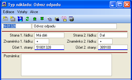 - pořadač ÚID DP (implicitní hodnota pro pořadač ÚID, generovaných funkcí) - pořadač ÚID zrušení DP (implicitní hodnota pro pořadač ÚID zrušení DP, generovaných funkcí) - Typ kurzu (standardní