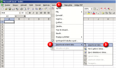 NÁVOD NA IMPORT SOUBORŮ.CSV DO APLIKACE MS EXCEL Datový soubor ve formátu.