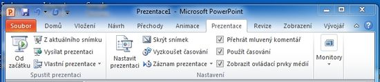 Kapitola: Krok za krokem - PowerPoint 2010 Spuštění prezentace - druhá možnost Klávesovou zkratkou F5.