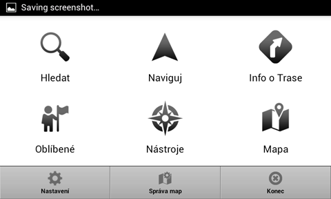 35 5 Navigator pro Android Hlavní menu Navigátoru