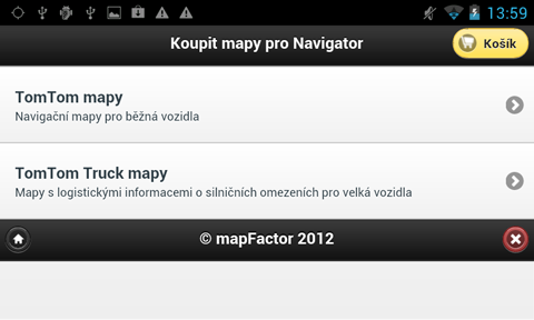 7 Navigator pro Android Vyberte jestli chcete mapy pro osobní