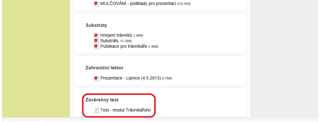 Moodle průvodce pro lektora 7 Vpravo a vlevo na stránce se vyskytuje několik z mnoha postranních bloků systému Moodle.