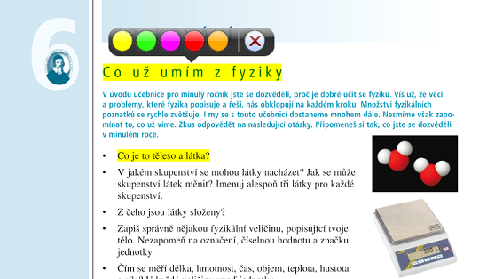 Knihovna umožňuje návrat do knihovny s tvými knihami. Vyhledávání - vyhledává výrazy uvnitř knihy a zobrazuje výsledky včetně stránky, na níž byl výraz nalezen.