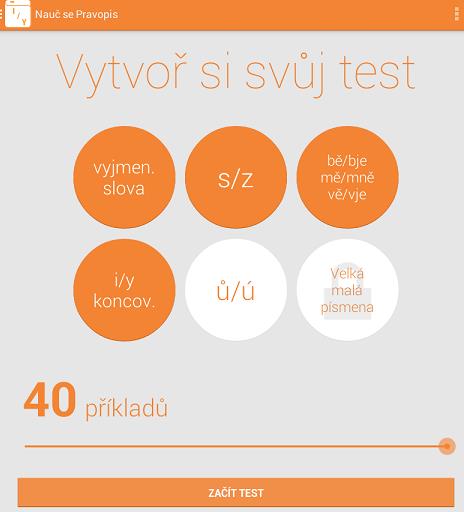 2.1 Hlavní 2.1.1 Otestuj se V nabídce najdete možnost spuštění testu v 6 okruzích. Jak již bylo řečeno výše, jeden z nich (velká a malá písmena) je zpoplatněn symbolickou částkou.