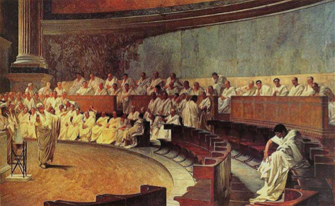Panovníci Nejprve zde vládli králové Řím byl tedy královstívm. Později se stal republikou, kterou řídili úředníci dva konzulové a senát. Funkce senátora byla na doživotí. I zde platil názor většiny.
