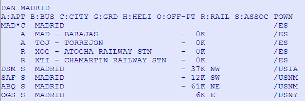 G - kód pro blíže nespecifikovanou pozemní přepravu (používá se pouze pro Skandinávii) H - heliport (letiště pro vrtulníky) O - místo bez letiště s vlastním IATA kódem takovýto kód můžeme použít pro