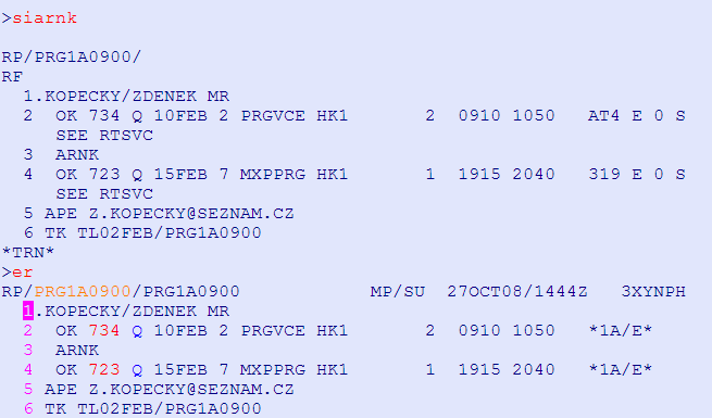 INFORMATIVNÍ SEGMENT HE SI Vstupní kód pro vložení informativního segmentu je SI.