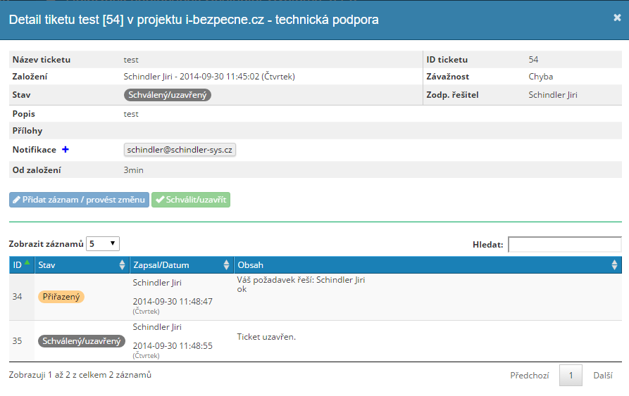 2.10 Statistiky Zobrazují se statistiky řešení dle: projektů, firem (zadavatelů) a řešitelů. Ve statistikách uvidíte mimo jiné doby řešení, náklady na řešení a přehled práce zaměstnanců. 3.