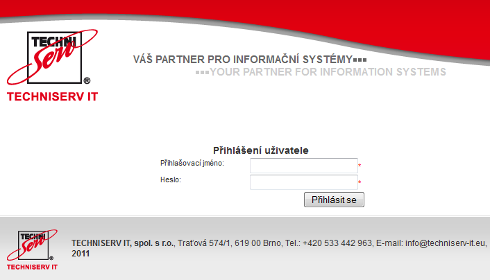 4 PŘIHLÁŠENÍ Pokud vše proběhlo v pořádku, tak se před Vámi zobrazí stránka s přihlašovacím formulářem pro vstup do aplikace TS- HELPDESK.