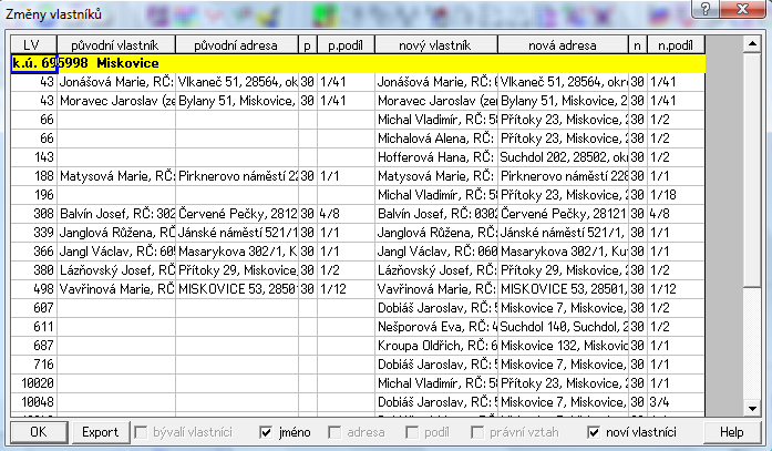 5. REALIZACE Vložením nové databáze z dalšího časového období (zpravidla další měsíc) se vytvoří v programu tabulky _zal s daty předchozího období.