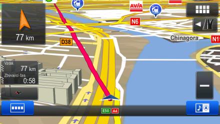 Na obrazovce Mapa klepněte na tlačítko, a poté na tlačítko. Většina postupů popsaných pro navigace na silnici platí také pro navigaci mimo silnici.