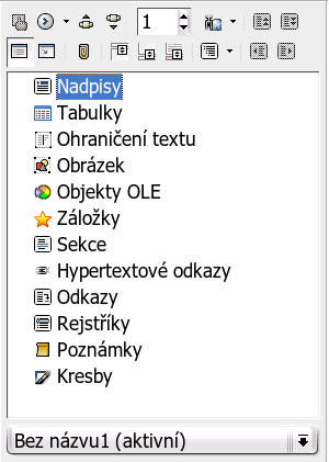 Obrázek 5.3: Navigátor modulu Writer změní formátování všech částí textu, kterým je daný styl přiřazen.