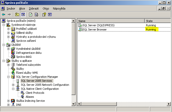 V případě, že SQL server bude provozován na jiném serveru než AreaGuard Neo server, je nutné mít server, na kterém běží SQL databáze, nastavený takto: 1) Na serveru, kde běží server SQL, je potřeba
