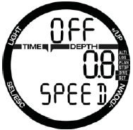 4.4.1 Nastavení duálního alarmu hloubky Po stisknutí tlačítka SEL začne blikat aktivace/deaktivace funkce - tlačítky +/- vyberete buď "on" (zap) nebo "off" (vyp).
