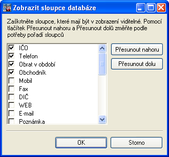 sloupce je zobrazen v aktivním záhlaví. Kliknutím na kterýkoli oddíl záhlaví se seznam zobrazených záznamů seřadí podle daného sloupce vzestupně.