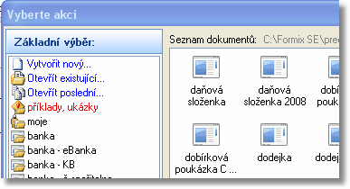 6 Manuál programu Formix V rozbalovacím seznamu nejprve najděte název souboru INI.