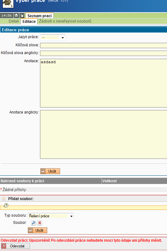 ilustrační obrázek 6 editace a odevzdání práce ilustrační obrázek 7 -