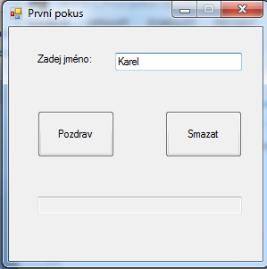 Nyní zbývá stejným způsobem otevřít obslužný podprogram tlačítka Smazat a zapsat pro něj programový kód. private void tlacitkosmazat_click(object sender, EventArgs e) { polezadejjmeno.