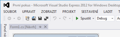 1.3 SPUŠTĚNÍ PROJEKTU Přesto, že jsme ještě nenapsali ani řádek programového kódu, můžeme náš vznikající projekt spustit a následně spuštění