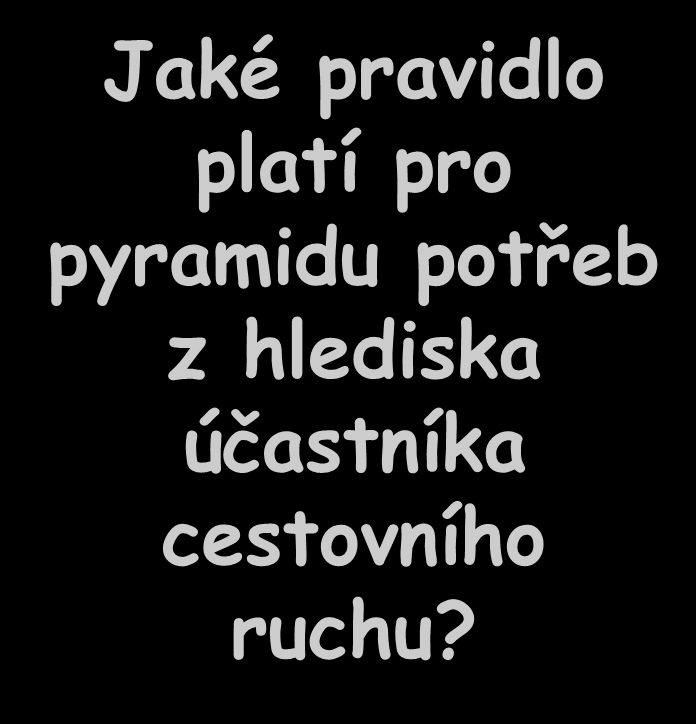 6. Uveďte vlastní příklady potřeb z oblasti cestovního ruchu u každého stupně pyramidy potřeb. Jaké turistické služby uspokojují tyto potřeby?