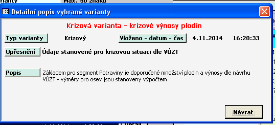Segmenty tabulky H A Hodnoty údajů varianty pro část vybranou v segmentu G (Potraviny) celkově v ČR.