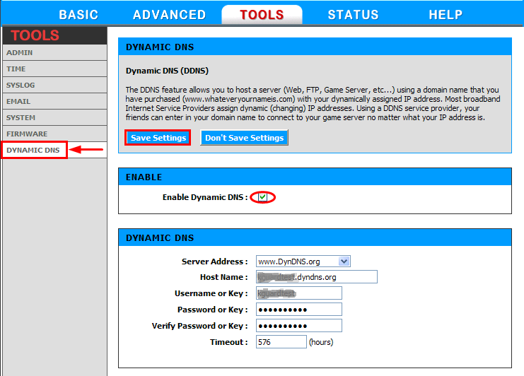 Krok 11. Vyberte Tools --> DYNAMIC DNS.