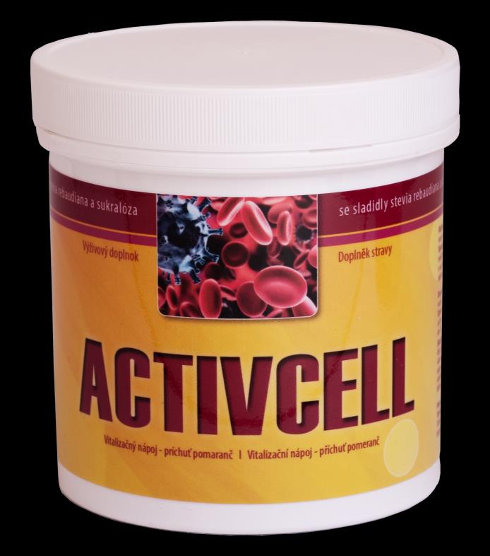 Activcell příchuť pomeranč. Regenerace buněk, podpora krvetvorby a posilnění imunity organismu. Resveratrol Betaglukan Acerola extrakt Echinacea Brusinka Kurkumin Zinek B9 Kys.