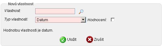 Základní uživatelská příručka informační podpory správy ID: DUN 004/11 Obr. 5-10: Vlastnost typu datum 5.2.3.