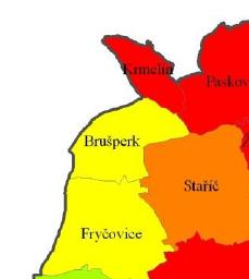 Název obce Celková výměra (ha) Orná půda (ha) Zahrady (ha) Ovocné sady (ha) TTP (ha) Zemědělská půda (ha) Brušperk 1026 542 74 4 146 767 75 Celkem ORP 48043 13069 2060 60 7325 22514 47 Zdroj: Data