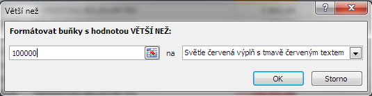 4. Označíme hodnoty v posledním sloupci.