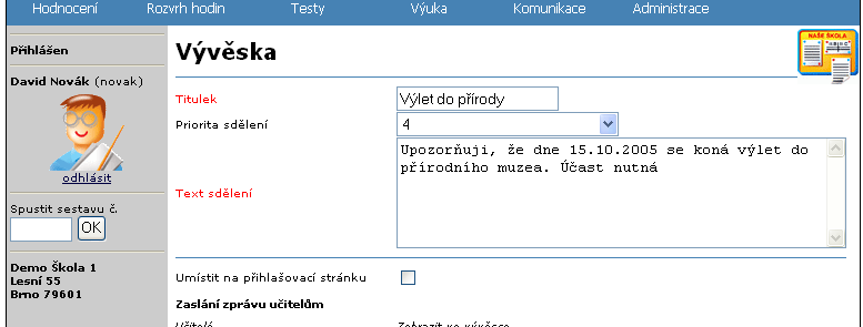 1. V hlavní nabídce zvolte v položce Testy podpoložku Veřejné testy... 2. Zobrazí se seznam předmětů s číslem v závorce. Toto číslo udává, kolik testů se v daném předmětu nachází.