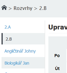 Příklad 3: Ostatní podrole, které by MĚLY MÍT PRÁVO JEN PROHLÍŽET rozvrh: U nich naopak žádná práva ke správě rozvrhu, suplování a zadávání akcí neaplikujte!