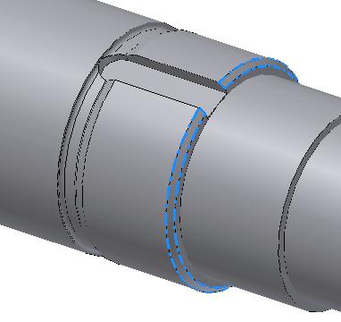 MODELOVÁNÍ ROTAČNÍ SOUČÁSTI - HŘÍDEL Příkazem Zkosení provedeme sražení kruhové hrany: Nyní budeme vytvářet rovnoboké drážkování 6 x 26 x 32 x 6.