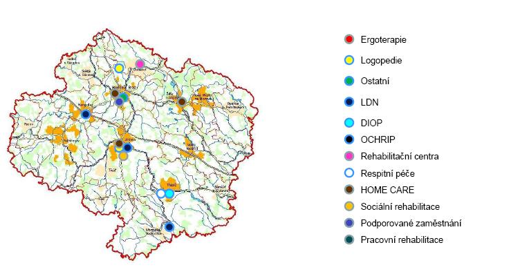 Dostupnost péče Vysočina Nejčastěji zastoupenou službou pro osoby po PM na Vysočině jsou léčebny dlouhodobě nemocných.