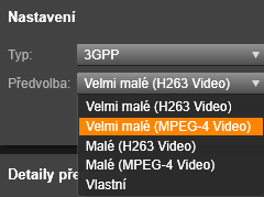 Připraveno k zobrazení 3GP V aplikaci Pinnacle Studio lze generovat filmy v tomto široce používaném formátu pomocí vybrané možnosti komprese videa MPEG-4 nebo H.263 společně s kompresí zvuku AMR.