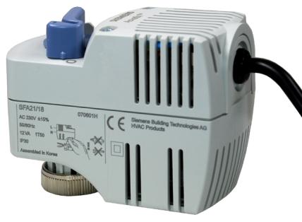 Integrovaný připojovací kabel 1,8 m Pomocný kontakt, typ ASC21/18 (volitelný) Použití Pro zónové ventily Siemens VI46 Pro kombiventily Siemens VPP46 a VPI46 (D